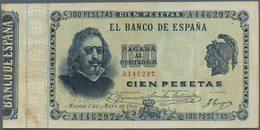 Spain / Spanien: 100 Pesetar 1900 P. 51a, Rare Banknote, 3 Vertical Folds, One Tiny Stabilization An - Autres & Non Classés