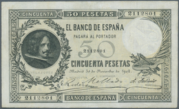 Spain / Spanien: 50 Pesetas 1902 P. 52, Rare Note As Issued Banknote, Vertically And Horizontally Fo - Altri & Non Classificati