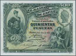 Spain / Spanien: 500 Pesetas 1907 P. 65a, Seldom Seen Note, Center Fold, Pressed, Tiny Restaurations - Other & Unclassified