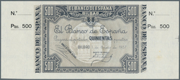 Spain / Spanien: 500 Pesetas 1937 P. S566, Key Note Of This Series Of Bilbao, A Light Stain Dot At L - Other & Unclassified