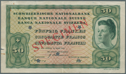 Switzerland / Schweiz: 50 Franken 1945 Specimen P. 42s, Rare Unissued Banknote, 5 Star Cancellation - Switzerland