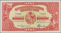 Tonga: Pair With 4 Shillings And 1 Pound 1966, P.9e, 11e, Both In Excellent And Almost Perfect Condi - Tonga