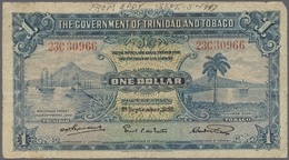Trinidad & Tobago: 1 Dollar 1935, First Date Issue, P. 5 Used With Folds And Stain In Paper, A Pen W - Trinité & Tobago