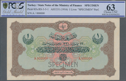 Turkey / Türkei: 1 Livre ND(1916) Specimen P. 83s With Zero Serial Numbers And Specimen Perforation - Turquie