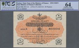 Turkey / Türkei: 20 Piastres ND(1916-17) Specimen P. 88s RS-4-4, With Zero Serial Numbers And Specim - Turkey