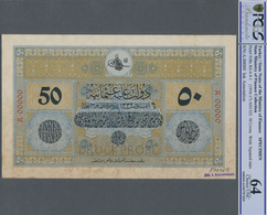 Turkey / Türkei: Rare Specimen Banknote Of 50 Livres ND(1916-17) AH1332, RS-4-9-1, With German Speci - Turquie