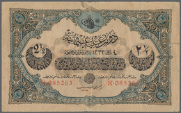 Turkey / Türkei: 2 1/2 Livres 1917 P. 100, Foldede Several Times, Some Border Tears Which Are Fixed - Türkei