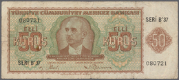 Turkey / Türkei: 50 Kurus ND(1944) P. 134, Used With Several Folds And Staining In Paper, No Holes O - Turchia