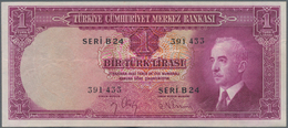 Turkey / Türkei: 1 Lira L.1930 (1940-1944) "İnönü" - Interim Issue, P.135, Very Nice Note With Brigh - Turquia