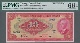 Turkey / Türkei: Türkiye Cümhuriyet Merkez Bankasi 10 Lira L.1930 ND(1947) SPECIMEN With Zero Serial - Turkije