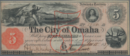 United States Of America: NEBRASKA TERRITORY - City Of Omaha 5 Dollars 1837 In Perfect UNC Condition - Otros & Sin Clasificación