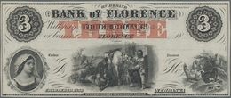 United States Of America: NEBRASKA Bank Of Florence 3 Dollars 18xx Remainder In Perfect UNC Conditio - Otros & Sin Clasificación