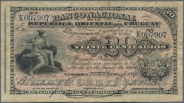 Uruguay: El Banco De La Republica Oriental Del Uruguay 20 Centesimos 1887, P.A88a In About F Conditi - Uruguay