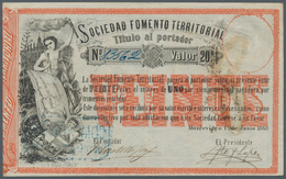 Uruguay: Sociedad Fomento Territorial 20 Pesos 1868, P.S482, Very Nice Condition With A Few Soft Fol - Uruguay