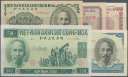 Vietnam: Set With 5 Banknotes 10, 20, 50, 100 And 500 Dong 1951, P.59-63, 64in VF+ To AUNC Condition - Vietnam