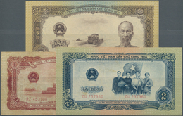 Vietnam: Small Lot With 1, 2 And 5 Dong Series 1958, P.71-73 In VF To UNC Condition - Vietnam