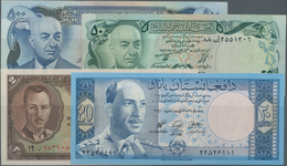 Afghanistan: Set With 9 Banknotes 2 - 500 Afghanis Ca. 1939-2002, P.21, 38, 49, 51, 55, 58, 60, 65 I - Afghanistan