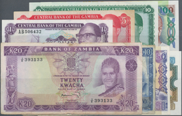 Gambia: Large Lot Of About 370 Banknotes From GAMBIA And ZAMBIA, Mostly Modern But Also Some Earlier - Gambie