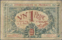 Europa: Very Interesting Lot With 39 Banknotes Europe, Comprising For Example Monaco 1 Franc 1922 (F - Other - Europe