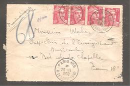 Pneumatique 15f GANDON X 4    Oblit PARIS   1950 - Lettres & Documents