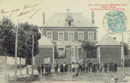 60 Lagny La Place Et L'ecole Des Garcons ( La Mairie)environs De Lassigny Edit. Hermann - Andere & Zonder Classificatie