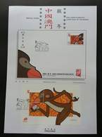 Macau Macao Year Of The Monkey 2004 Chinese Zodiac Lunar (ms On Info Sheet) - Lettres & Documents