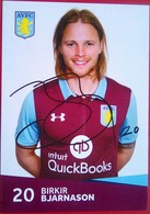 Aston Villa FC   Birkir Bjarnason  Signed Card - Handtekening