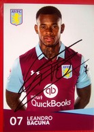 Aston Villa FC   Leandro Bacuna    Signed Card - Autógrafos