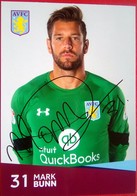 Aston Villa FC   Mark Bunn   Signed Card - Autógrafos