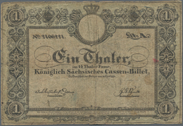 Deutschland - Altdeutsche Staaten: Königlich Sächsisches Cassen-Billet 1 Thaler 1840, PiRi A388, Stä - [ 1] …-1871 : Stati Tedeschi