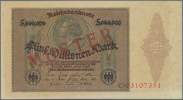 Deutschland - Deutsches Reich Bis 1945: 5 Millionen Mark 1923 "Medaillon-Schein" MUSTER Mit Normaler - Autres & Non Classés