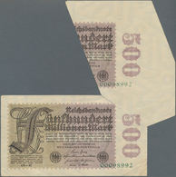 Deutschland - Deutsches Reich Bis 1945: 500 Millionen Mark 1923 Ro.109e Fehlschnitt, Teile Der Note - Altri & Non Classificati