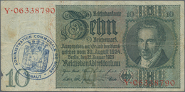 Deutschland - Deutsches Reich Bis 1945: Großes Lot Mit 25 Belgischen Abstempelungen Auf 10 Reichsmar - Altri & Non Classificati