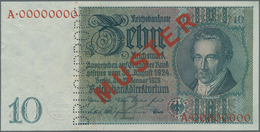 Deutschland - Deutsches Reich Bis 1945: 10 Reichsmark 1929 MUSTER, Ro.173M Mit KN A00000000, Rotem Ü - Altri & Non Classificati