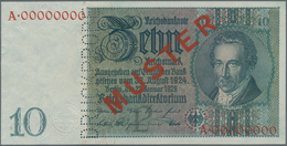 Deutschland - Deutsches Reich Bis 1945: 10 Reichsmark 1929 MUSTER, Ro.173M Mit KN A00000000, Rotem Ü - Andere & Zonder Classificatie