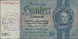 Deutschland - Deutsches Reich Bis 1945: Lot Mit 7 Belgischen Abstempelungen Auf 100 Reichsmark, Dabe - Altri & Non Classificati