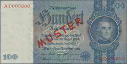 Deutschland - Deutsches Reich Bis 1945: 100 Reichsmark 1935 MUSTER, Ro.176M Mit KN A0000000 Und Rote - Autres & Non Classés
