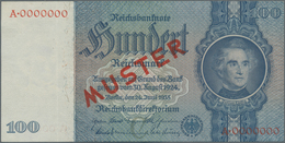 Deutschland - Deutsches Reich Bis 1945: 100 Reichsmark 1935 MUSTER, Ro.176M Mit KN A0000000 Und Rote - Altri & Non Classificati