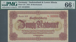 Deutschland - Deutsches Reich Bis 1945: Lot Mit 4 Banknoten 20 Reichsmark 1945, Ro.186, Alle PMG Gep - Autres & Non Classés