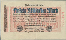 Deutschland - Deutsches Reich Bis 1945: Reichsbanknote Zu 50 Milliarden Mark Vom 25. Oktober 1923, E - Autres & Non Classés