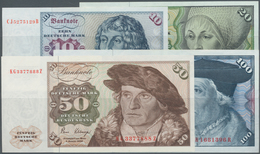 Deutschland - Bank Deutscher Länder + Bundesrepublik Deutschland: Set Mit 4 Banknoten Serie 1980 Ohn - Other & Unclassified