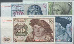 Deutschland - Bank Deutscher Länder + Bundesrepublik Deutschland: Lot Mit 4 Banknoten Serie 1980 Ohn - Other & Unclassified