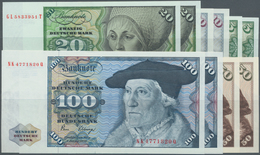 Deutschland - Bank Deutscher Länder + Bundesrepublik Deutschland: Lot Mit 10 Banknoten Serie 1980, J - Other & Unclassified