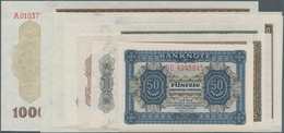 Deutschland - DDR: Banknotensatz DDR 1948 Von 50 Pfennig Bis 1000 Mark, Ro.339e, 340e, 341e, 342d, 3 - Other & Unclassified