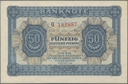 Deutschland - DDR: 50 Pfennig 1948, UdSSR-Druck Mit 6-stelliger KN, Serie Q, Ro.339a In Kassenfrisch - Autres & Non Classés