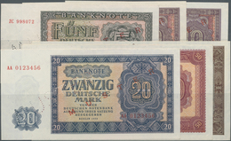 Deutschland - DDR: Mustersatz Der Notenbank 1955 Von 5 Bis 100 Mark, Dabei 5, 2 X 10, 20, 50 Und 100 - Other & Unclassified