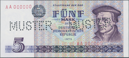 Deutschland - DDR: 5 Mark 1975 Mit Seriennummer "AA 000000" And Doppelter Perforation "MUSTER", Ro.3 - Sonstige & Ohne Zuordnung