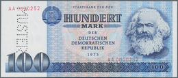 Deutschland - DDR: 100 Mark 1975 Mit KN "AA 0000252" Und Perforation "MUSTER", Auch Als Muster Des M - Autres & Non Classés