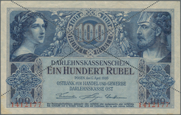 Deutschland - Nebengebiete Deutsches Reich: Darlehenskasse Ost, Posen, 100 Rubel 1916, Sehr Saubere - Autres & Non Classés