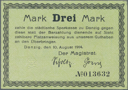 Deutschland - Nebengebiete Deutsches Reich: Danzig - Magistrat Der Stadt 3 Mark 1914 Mit Rückseitige - Autres & Non Classés